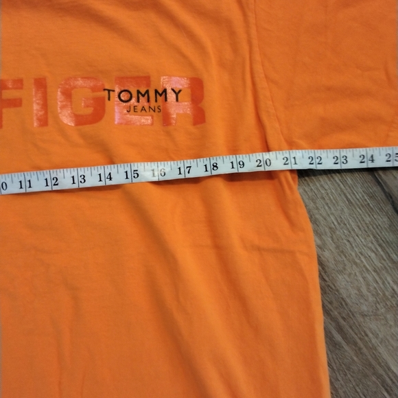 Men's Vtg Tommy Hilfiger Tommy Jeans T-shirt Orange Size M Medium Cotton #28 - Picture 7 of 10